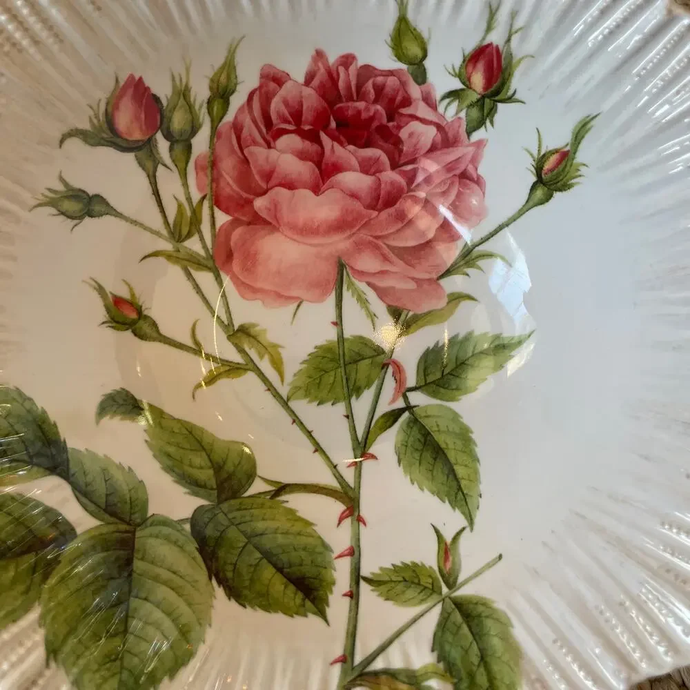 Soho Loft Spring Floral Melamine Bowls 7.5in Shabby Chic Set of 4 NEW